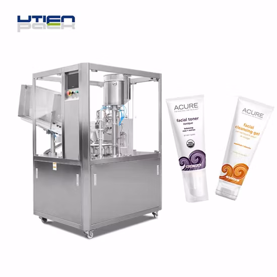 Produtos de beleza para cuidados com a pele em tubos, máquina de enchimento e selagem